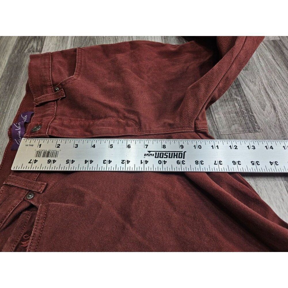 Gloria Vanderbilt Size 8 Short Amanda Straight Leg Red Burgundy Jeans - Picture 12 of 13